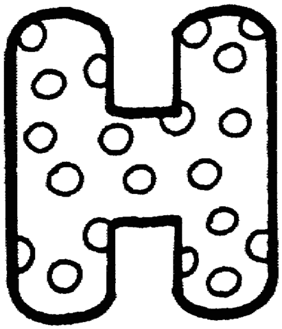 Letter H With Polka Dot Coloring Page